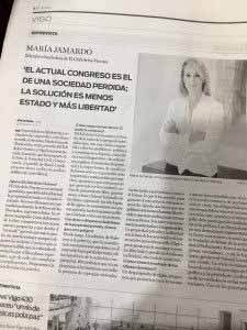 María Jamardo hablar sobre el congreso y habla que la solución es menos estado y más libertad
