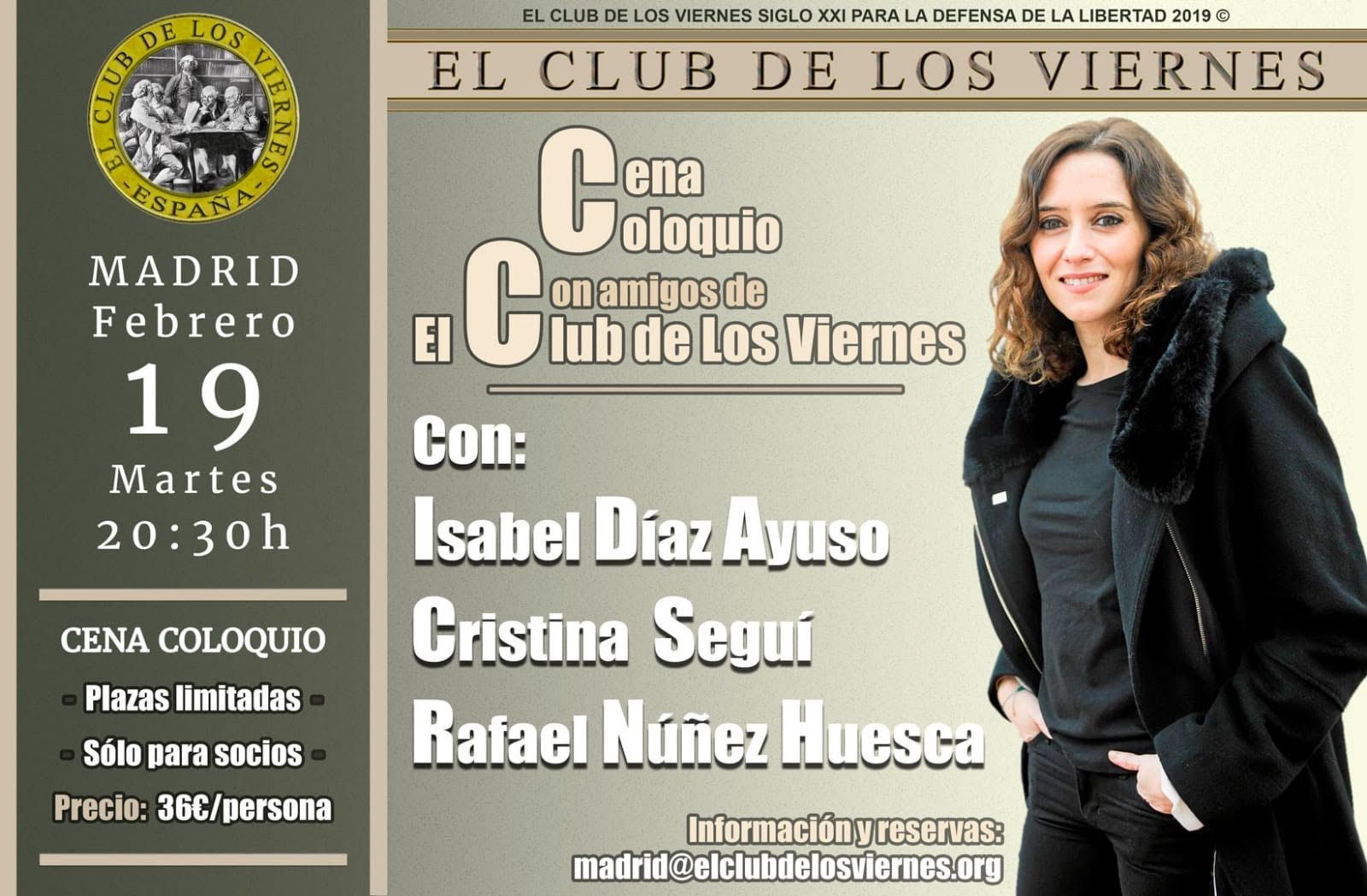 Cena con Isabel Díaz Ayuso